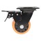 Vestil Polyurethane Swivel With Total Brake Caster 4 In. Diameter x 2 In. Width 594 lb Orange/Black CST-BN-4X2PUP-SWTB - alternate 7